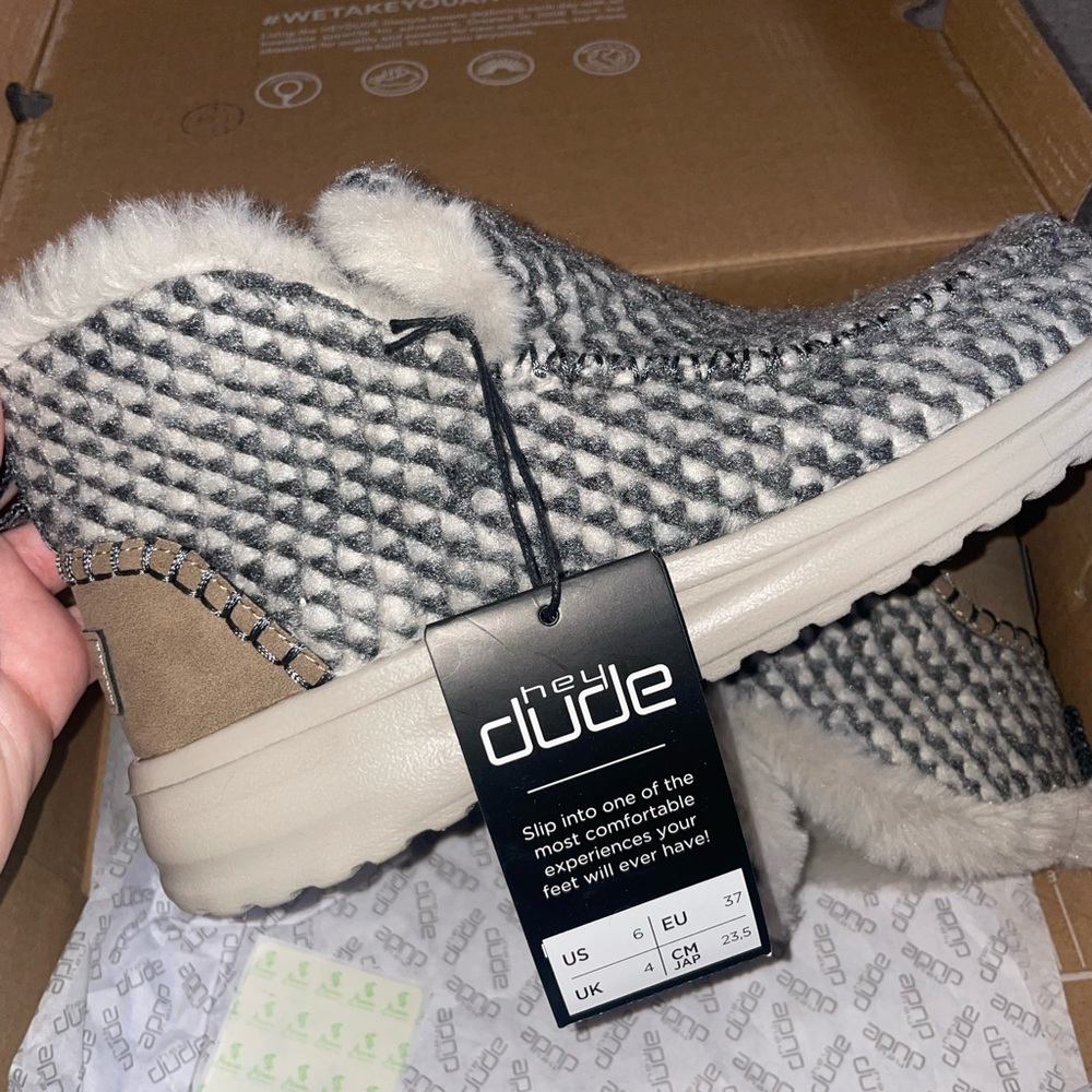 NWT Hey Dude Denny Stone Grey Shoe